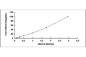 Typical standard curve (IL28A ELISA Kit)