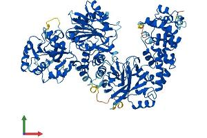 AlphaFold protein structure predicition of Mouse Recombinant Tcaf1 Protein, UniprotID Q8BNE1