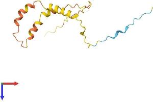 AlphaFold protein structure predicition of Human Recombinant C14orf178 Protein, UniprotID Q8N769