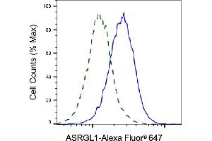 Validation of ASRGL1 knockdown using flow cytometry. (ASRGL1 antibody)
