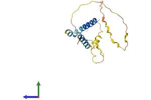 AlphaFold protein structure predicition of Human Recombinant HES3 Protein, UniprotID Q5TGS1