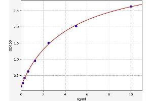 Typical standard curve (Eosinophil-Associated Ribonuclease A Family Member 2 ELISA Kit)