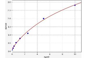 Typical standard curve (Defensin beta 3 ELISA Kit)