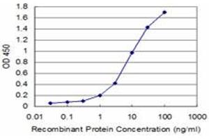 Detection limit for recombinant GST tagged ABL2 is approximately 1ng/ml as a capture antibody. (ABL2 antibody  (AA 743-842))