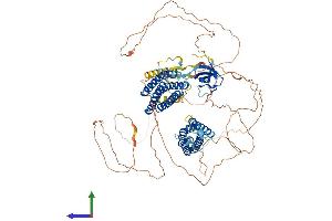 AlphaFold protein structure predicition of Human Recombinant NEDD9 Protein, UniprotID Q14511