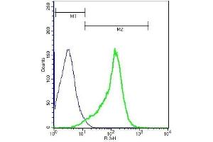 Mouse splenocytes probed with Rabbit Anti-NCR1 Polyclonal Antibody, PE-Cy5. (NCR1 antibody  (AA 198-206))