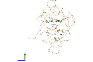 AlphaFold protein structure predicition of Mouse Recombinant Bclaf1 Protein, UniprotID Q8K019 (BCLAF1 Protein (AA 1-919) (His tag))