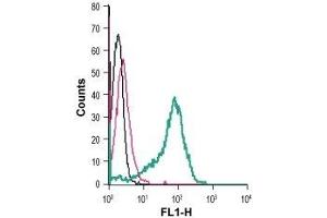 Cell surface detection of Nogo Receptor in live intact human THP-1 monocytic leukemia cells: (black line) Cells. (RTN4R antibody  (Extracellular))