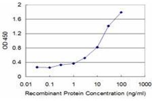Detection limit for recombinant GST tagged GIF is approximately 0. (Intrinsic Factor antibody  (AA 318-417))