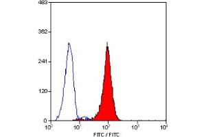 Staining of human peripheral blood granulocytes with MOUSE ANTI HUMAN CD24:FITC (CD24 antibody  (FITC))