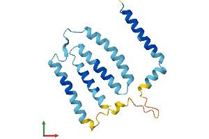 AlphaFold protein structure predicition of Mouse Recombinant Mtnd6 Protein, UniprotID P03925 (MT-ND6 Protein (AA 1-172) (His tag))
