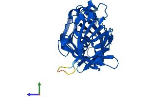 AlphaFold protein structure predicition of Mouse Recombinant Pbld2 Protein, UniprotID Q9CXN7 (PBLD2 Protein (AA 1-288) (His tag))