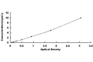 Typical standard curve (Nerve Growth Factor ELISA Kit)