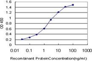 Detection limit for recombinant GST tagged HBXAP is approximately 0. (RSF1 antibody  (AA 1343-1441))