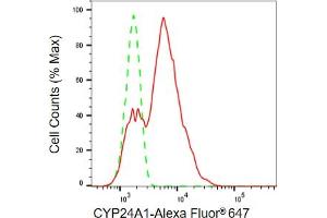 Flow cytometric analysis of CYP24A1 expression in H9c2 cells using CYP24A1 antibody (ABIN7798256), 1:2,000).