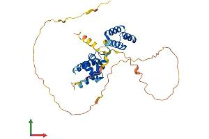AlphaFold protein structure predicition of Human Recombinant POU1F1 Protein, UniprotID P28069 (POU1F1 Protein (AA 1-291) (His tag))