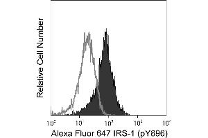 Flow Cytometry (FACS) image for anti-Insulin Receptor Substrate 1 (IRS1) (pTyr896) antibody (Alexa Fluor 647) (ABIN1177074) (IRS1 antibody  (pTyr896) (Alexa Fluor 647))