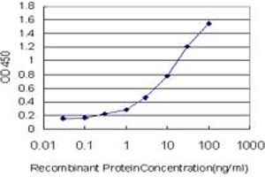 Detection limit for recombinant GST tagged GUCY2C is approximately 0. (GUCY2C antibody  (AA 24-133))