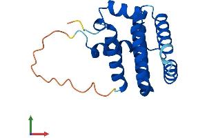 AlphaFold protein structure predicition of Human Recombinant BCL2L15 Protein, UniprotID Q5TBC7