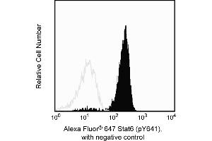 Flow Cytometry (FACS) image for anti-Signal Transducer and Activator of Transcription 6, Interleukin-4 Induced (STAT6) (pTyr641) antibody (Alexa Fluor 647) (ABIN1177230) (STAT6 antibody  (pTyr641) (Alexa Fluor 647))