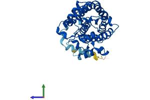 AlphaFold protein structure predicition of Mouse Recombinant Msmo1 Protein, UniprotID Q9CRA4 (SC4MOL Protein (AA 1-293) (His tag))