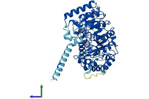 AlphaFold protein structure predicition of Mouse Recombinant Lrrc14b Protein, UniprotID Q3UJB3