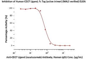 ELISA image for CD70 Molecule (CD70) (AA 52-193) (Active) protein (Fc Tag) (ABIN6952263)