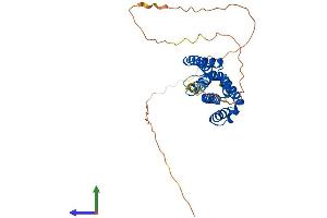 AlphaFold protein structure predicition of Mouse Recombinant Katnbl1 Protein, UniprotID Q9CWJ3 (KATNBL1 Protein (AA 1-299) (His tag))