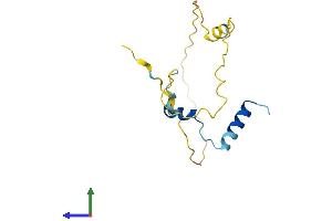 AlphaFold protein structure predicition of Mouse Recombinant Pnrc2 Protein, UniprotID Q9CR73 (PNRC2 Protein (AA 1-140) (His tag))