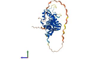 AlphaFold protein structure predicition of Human Recombinant ZDHHC18 Protein, UniprotID Q9NUE0
