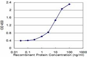 Detection limit for recombinant GST tagged TPBG is approximately 1ng/ml as a capture antibody. (TPBG antibody  (AA 219-328))