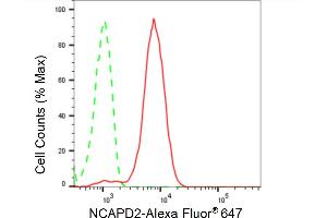 Flow cytometric analysis of NCAPD2 expression in HepG2 cells using NCAPD2 antibody (ABIN7800957), 1:2,000).