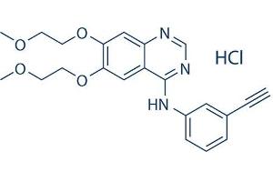 Chemical structure of Erlotinib Hydrochloride , a EGFR Kinase inhibitor. (Erlotinib Hydrochloride)