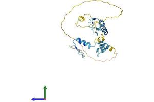 AlphaFold protein structure predicition of Human Recombinant JAZF1 Protein, UniprotID Q86VZ6 (JAZF1 Protein (AA 1-243) (His tag))