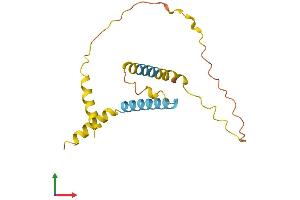 AlphaFold protein structure predicition of Mouse Recombinant Eid1 Protein, UniprotID Q9DCR4