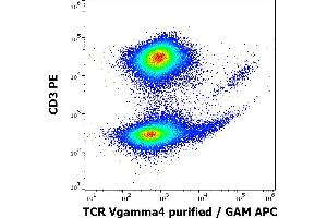 Flow cytometry multicolor surface staining of human lymphocytes stained using anti-human TCR Vgamma4 (4A11. (TCR Vgamma4 antibody)