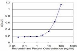 Detection limit for recombinant GST tagged LCN1 is approximately 3ng/ml as a capture antibody. (Lipocalin 1 antibody  (AA 24-120))