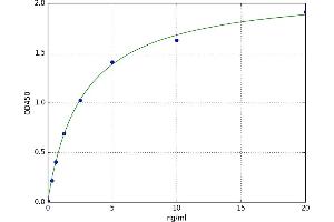 A typical standard curve (RNASET2 ELISA Kit)