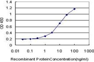 Detection limit for recombinant GST tagged POLR3D is approximately 0. (POLR3D antibody  (AA 296-395))