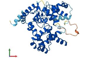 AlphaFold protein structure predicition of Mouse Recombinant Grtp1 Protein, UniprotID Q9D3N8