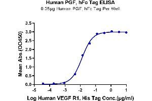 ELISA image for Placenta Growth Factor (PGF) (AA 19-221) protein (Fc Tag) (ABIN7275444)