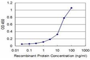 Detection limit for recombinant GST tagged MYL5 is approximately 3ng/ml as a capture antibody. (MYL5 antibody  (AA 4-96))