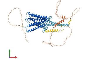 AlphaFold protein structure predicition of Mouse Recombinant Chrm3 Protein, UniprotID Q9ERZ3