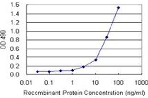 Sandwich ELISA detection sensitivity ranging from 3 ng/mL to 100 ng/mL. (TRAF1 (Human) Matched Antibody Pair)