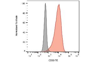Surface staining of K562 cells with anti-human CD30 (Ber-H8) PE. (TNFRSF8 antibody  (PE))