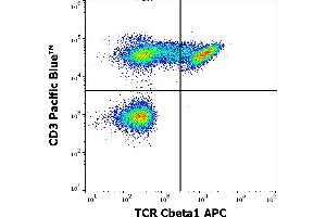 Flow cytometry multicolor surface staining of human lymphocytes stained using anti-human TCR Cbeta1 (JOVI. (TCR, Cbeta1 antibody (APC))