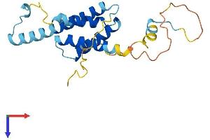 AlphaFold protein structure predicition of Human Recombinant RD3L Protein, UniprotID P0DJH9 (RD3L Protein (AA 1-198) (His tag))