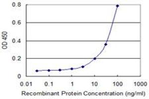 Detection limit for recombinant GST tagged PARVB is 1 ng/ml as a capture antibody. (Parvin, beta antibody  (AA 1-350))