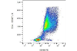 Surface staining of CD169 on buffy coat diff. (Sialoadhesin/CD169 antibody  (PE))