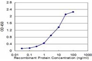 Detection limit for recombinant GST tagged ZNF265 is approximately 0. (ZNF265 antibody  (AA 1-106))
